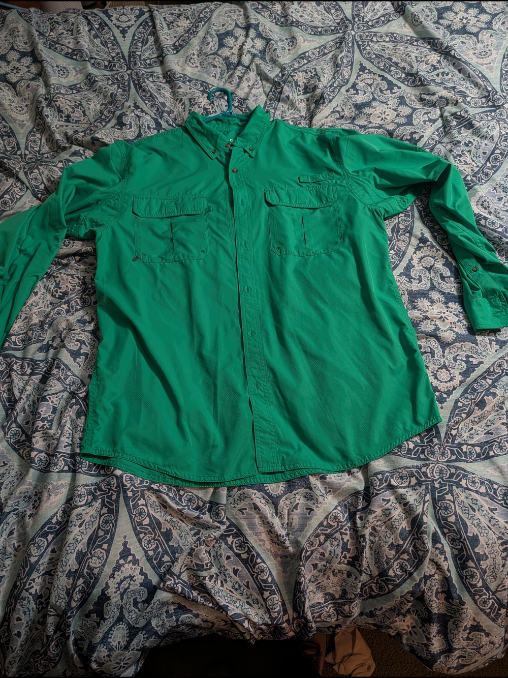 Men's Emerald Green Lightweight Button-Front Shirt Jacket